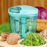 DDecora 1000 ml with 5 stainless steel powerful blade , new handy quick XL (GREEN) Vegetable & Fruit Chopper (Pack of 2)