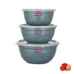 Trueware Rio Microwave safe Serving Bowl set of 3 Inner steel outer plastic, 1000, 1400 & 2200 ML