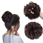 LYKAA Messy Bun Hair Piece Hair Extensions With Elastic Rubber Band, Bun Juda Hairpiece, Synthetic Hair Scrunchies Artificial Fake Donuts Maker for Women Girls (1 pcs, Brown)
