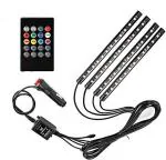 AutoBizarre 12 LED Multicolor Music Controlled Sound Activated for Car Interior Atmosphere Light (Works with All Cars)
