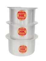 Super HK Aluminium Tapeli with LID Set 2L, 4L and 6 litres (Pack of 3)