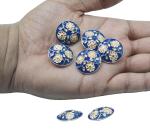Craftlove Navy Blue Metal Meena Phulkari Metal Button (Pack Of 12)
