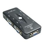 AdzMozi 4 Port USB 2.0 KVM Switch Box With 4 KVM Cables to Control up to 4 Computers for Computer Sharing Video Mouse Keyboard Monitor