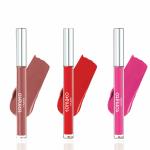 Flicka 3 Tomato Liquid Lipstick Set-Nude,Tomato Red & Barbie Pink|Non Transfer Liquid Matte Lipstick