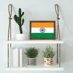 Indianara Indian Flag|Tiranga|National Flag Framed Painting|TableTop (5072EBY)-WITH GLASS Digital Reprint 8 inch x 6 inch Painting (With Frame)