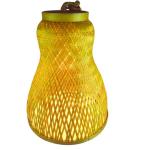 YUGO Round Solid Wood Vintage Style Super Gold Bamboo Bell Lamp Shade with Ring Hanger for Home and Office