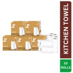 IMVELO GREEN YOUR HYGIENE 4 Ply Kitchen Tissue Paper Roll - 10 Rolls (140 Pulls Per Roll) | Premium (Embossed) Paper Towel