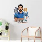 Rawpockets Rohit Sharma Cricket Wall Sticker Self Adhesive Wall Sticker