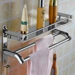 iSTAR Silver Stainless Steel Wall Shelf with Screw Fittings for Bathroom (Number of Shelves - 1)