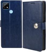 Cowboy Oppo A15, Cph2185, Oppo A15S, Cph2179 Blue Artificial Leather, Silicon Flexible Back Cover - Button-Vin107