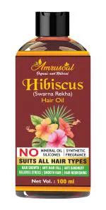 AMRUSOAL Hibiscus Hair Oil for Hair Growth for Men & Women - 100ml | Controls Hair fall & Dandruff | Anti Hair fall Oil with 13 Natural Oils