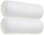 KHUKU Polyester Fibre Solid Bolster 30 x 76 cm White (Pack of 2)