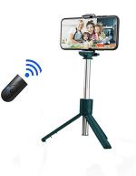 Phagqu Black ABS Plastic Aluminum Phagqu High Quality 3In1 Selfie Stick Multi-Function Wireless Bluetooth Remote Shutter 360 Rotate Extendable Handheld Foldable for Mobile