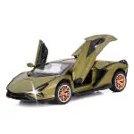 KTRS ENTERPRISE Diecast Lamborgini Sian 1:24 Alloy Sports Car Openable Doors Vehicle Models Toys for Kids Lamborghini Sian Die-cast Model Car with Sound and Light Pull Back Collection Toy Car for Boys