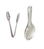 First Front Stainless Steel Momo Tong with Stainless Steel Rice Palta Spoons and Multicolour, Pack of 2 l Kitchen Tools l Essential Kitchen Tools l Tools l Kitchen l Utensils l Stainless Steel Tools l Steel Kitchen Tools l Metal Tools