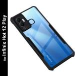 XOVO Back Cover for Infinix Hot 12 Play (Transparent, Dual Protection, Pack of 1)
