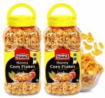 Swad Honey Corn Flakes Cereal with Real Honey (Zero Cholesterol) 2 Jar, 600g