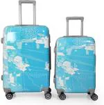 POLO CLASS Blue Fabric Trolley Bag with Vanity Luggage - 66 cm (pack of 2)
