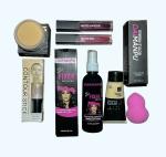 DAIMANPU Primer Makeup Combo Contour, Fixer, Lipstick, Foundation and Makeup Powder (Pack of 8)