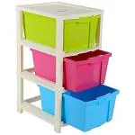 Nipan Star 3 Components Standing Basket Multipurpose Plastic Modular Drawer, Chest Storage Organizer for Home, Office, Parlor, School, Doctors, Home and Kids, Desk Organizers