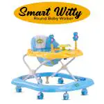 Baybee Blue Smart Baby Walker with Adjustable Height and Musical Toy Bar for Kids (6 To 18 M)