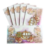 Alvika - Pack of 10 Elegant Cream Chariot Shagun Envelopes - 18.5cm x 9.0cm Perfect for Weddings, Birthdays, and Special Occasions