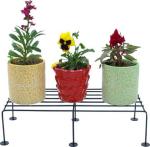 Metal Twince Pot Stand Indoor Outdoor Flower Pot/Plant Stand for Home Garden 1pc.