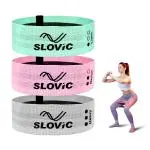 Slovic Fabric Resistance Bands | Anti-Slip Mini Loop Resistance Bands for Calisthenics | with Workout Guide for Glutes, Hip, Thigh, Arms & Leg Workout - Set of 3