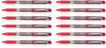 Pilot Hi-Tecpoint V10 Grip Medium Point Liquid Ink Pen | Tip Size - 1.0 MM | Dimpled Rubber Grip with Unique Dimple Tip Technology | Ink Colour - Red | Pack of 3
