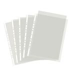 CAMPIO UNIXAA A4 Hard Poly Plastic Clear Transparent Sheet, Document, Paper and Report Protector Punch Pockets 200 Micron Thickness with 11 Hole Ring File for School, Office (pack of 50)
