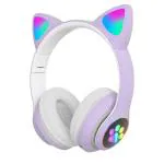 Tubes K8 Kids Headphones V5.3 With Mic For Cat Ear Bluetooth, Foldable Over On Ear Purple