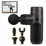Flexnest Wireless Massage Gun Body Massager with 4 Silicone Coated Heads for Pain Relief - Black