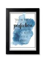 Blue Nexus Perfection Motivational Inspirational Quotes Wall Poster with Wall Frame Room Art Painting Collection A4 size 10x13