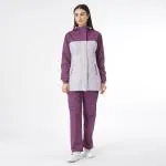 ZEEL Rain Coat for Women Waterproof with Adjustable Hood, Rainwear Suit with Polyester Jacket and Pants for Ladies, AZ11 Violet M