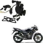 Crokrok Black X Shape 360 Degree Handlebar Mirror Adjustable Spid Mobile Mount Holder for Motorcycle with USB Charging Point Bike Mobile Holder