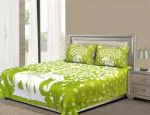 UniqChoice Green Color 100% Cotton Jaipuri Traditonal Double BedSheet With 2 Pillow Cover