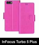 Sbms Infocus Turbo 5 Plus Pink Artificial Leather Shock Proof Flip Cover