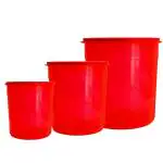 Jaycee Sturdy And Scratch Resistant Red Plastic Storage Container - 12 L (Pack Of 3)
