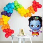 SpecialYou.in Krishna Janmashtami Decoration with Krishna foil and multicolor balloons - 63 Items
