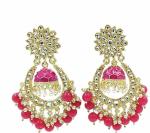 Gyaan Jewels Handmade Gold Plated Jhumki Earring Pink (Women and Girls)