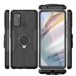 Lustree Motorola Moto G40 Fusion Black Thermoplastic Polyurethane Scratch Resistance Back Cover with Stand - 18 x 5 x 0.05 cm