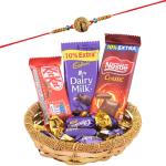 SurpriseForU Delight Chocolate With Desginer Katori, Peacock Rakhi Gift