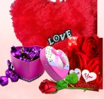 Midiron Valentine's Day Gift Combo For Girlfriend/Boyfriend/Lover|Rose Day Gift|Chocolate Day Gift| Roamntic Gift Hamper with Handmade Chocolates, Artificial Red Rose, Love Card & Heart Red Cushion