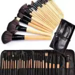 AVTY Makeup Professional 24 Piece Makeup Brush Set with Leather Bag (Pack of 24) (Pack of 24)