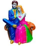 Atut Multicolor Polyvinyl Chloride Love Couple Showpiece For Valentines Day Gift, 30 Cm