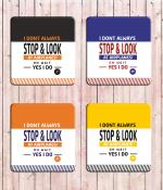 Whats Your Kick I Dont Always Stop And Look At Airplanes Oh Wait Yes I Do Quotes Printed Set of 4 Coaster With Metal Stand