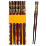 Hichaki 5 Pairs Reusable Chopsticks Set | Natural Bamboo | Japanese Chopsticks | Light Weight | Stylish | Dishwasher | Size 23 cm | Non-Slip Chop Sticks | (Marble Design)