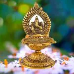 Denique Metal Ganesha Diya Oil Lamp Diya for Puja Diwali Navaratri Home Temple Decoration Gifts