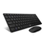 Rapoo 9300M Black Anodized Aluminium Body Bluetooth Wireless Keyboard and Mouse Set 2.4GhzCompatiable with Windows, PC (21 x 5 x 1.5 cm)