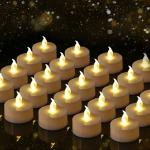 DECORQUIZ Flameless and smokeless Decorative Candle Led Tea Light Candles Battery Operated for Home décor Table top Pooja Room Office Festival Diwali Decoration Items Pack of 24 Pieces
